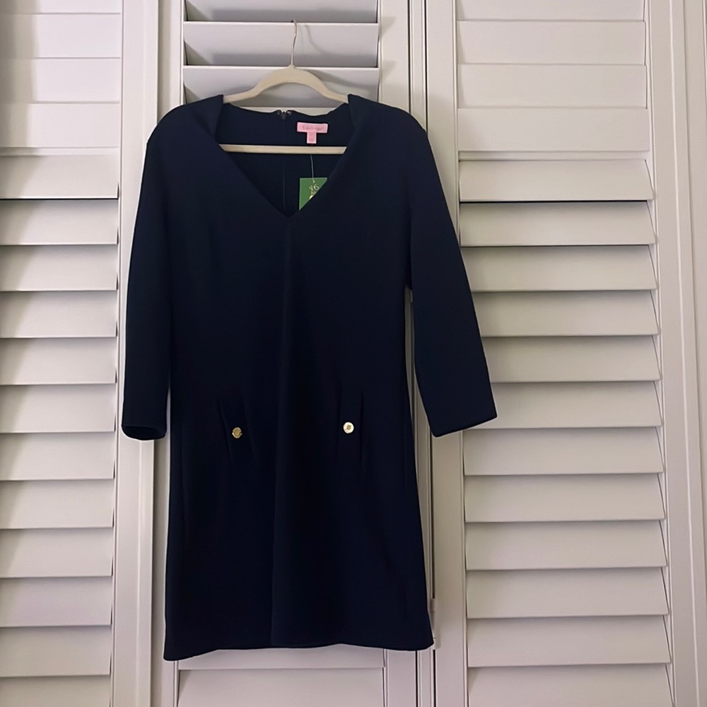 women’s navy blue lily pulitzer dress (size large)